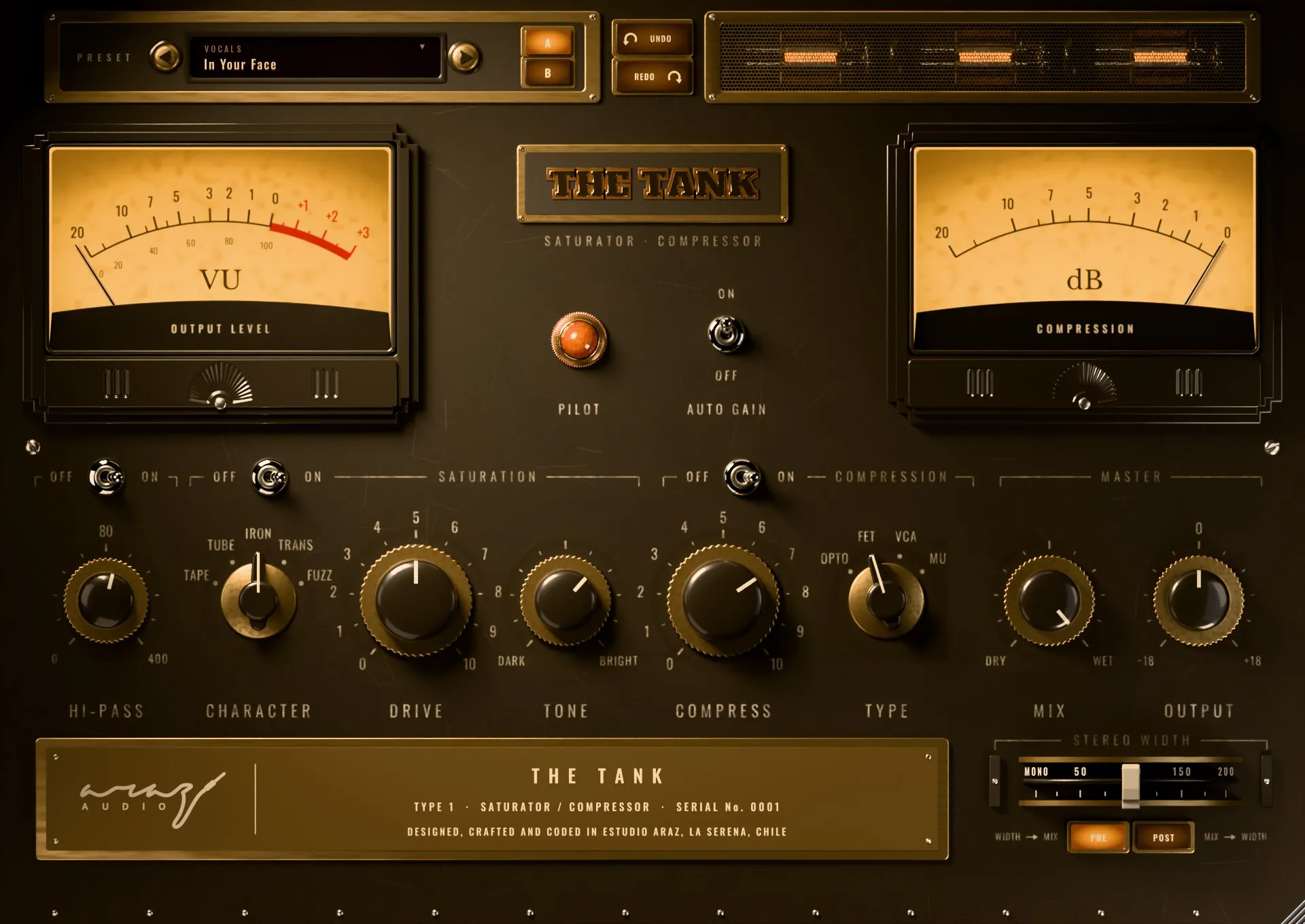 The Tank plug-in interface